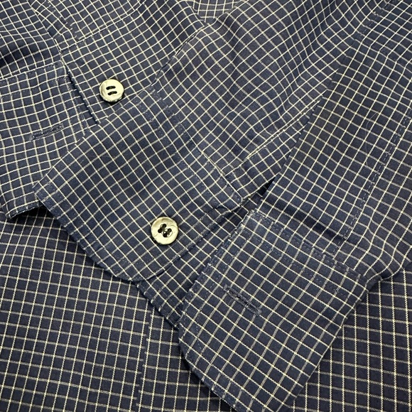 Men's Navy Checkered Shirt - Picture 6 of 11